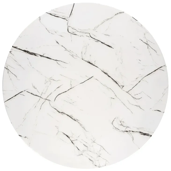 Tavolo rotondo moderno 100x73cm marmo bianco oro Onorato