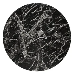 Tavolo rotondo moderno 100x73cm marmo nero oro Onorato