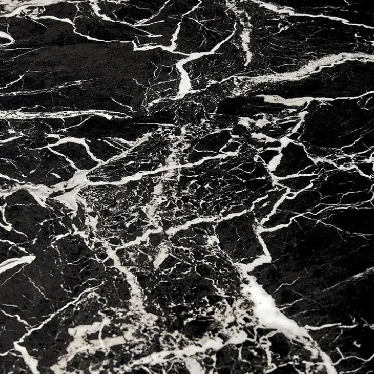 Tavolo rotondo moderno 100x73cm marmo nero oro Onorato