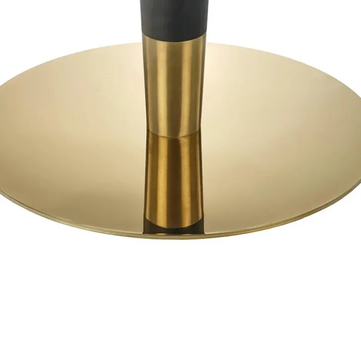 Tavolo rotondo moderno 79x74cm marmo bianco nero oro Barbera