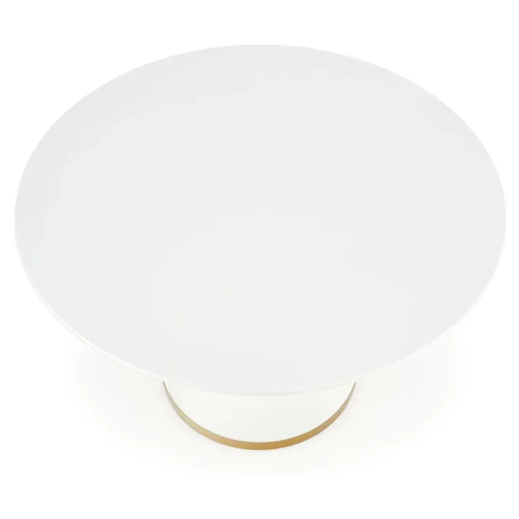 Tavolo rotondo 120x120cm da pranzo bianco laccato acciaio oro Ruby