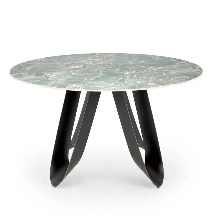 Tavolo rotondo 135x135cm moderno marmo verde nero Marmolada