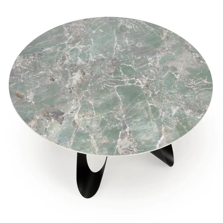 Tavolo rotondo 135x135cm moderno marmo verde nero Marmolada