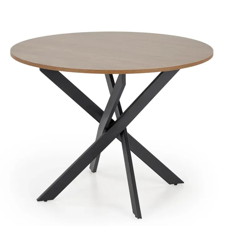 Tavolo rotondo 100x100cm moderno noce nero Dormelada