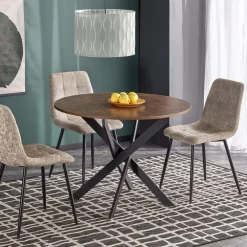 Tavolo rotondo 100x100cm moderno noce nero Dormelada