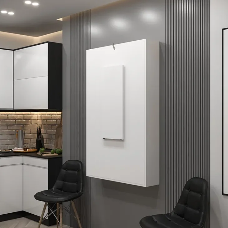 Tavolo 135x203cm a scomparsa moderno rettangolare bianco Hope