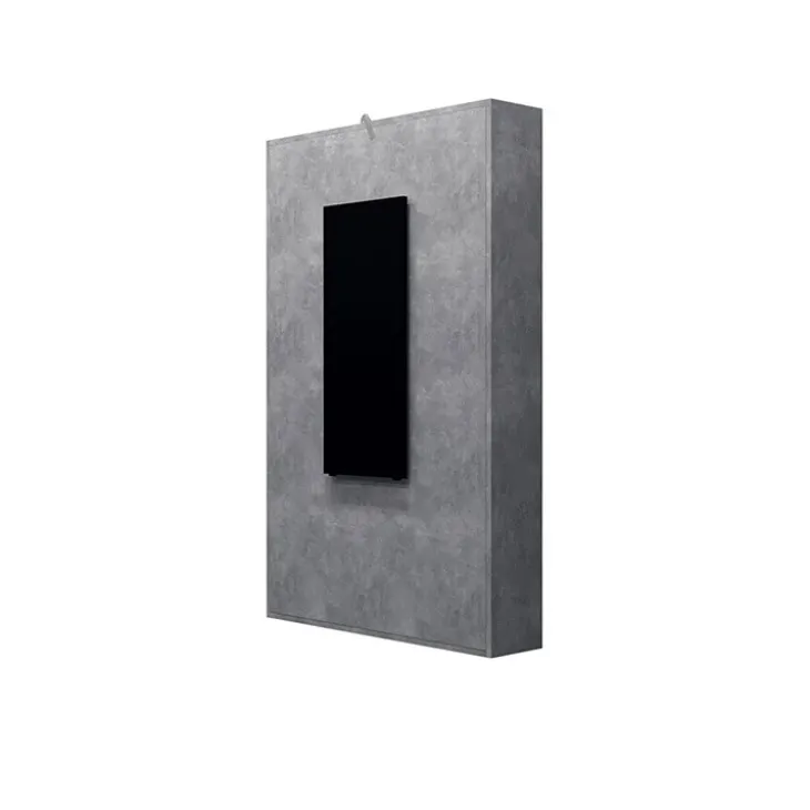 Tavolo 135x203cm a scomparsa moderno rettangolare cemento nero Hope