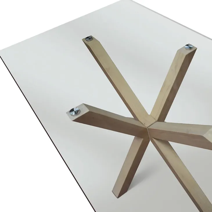 Tavolo 160x90 cm da interno in vetro rovere Edra