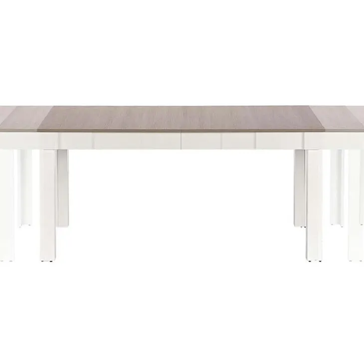 Tavolo 130/170x80cm da pranzo allungabile moderno bianco acciaio Gubbio