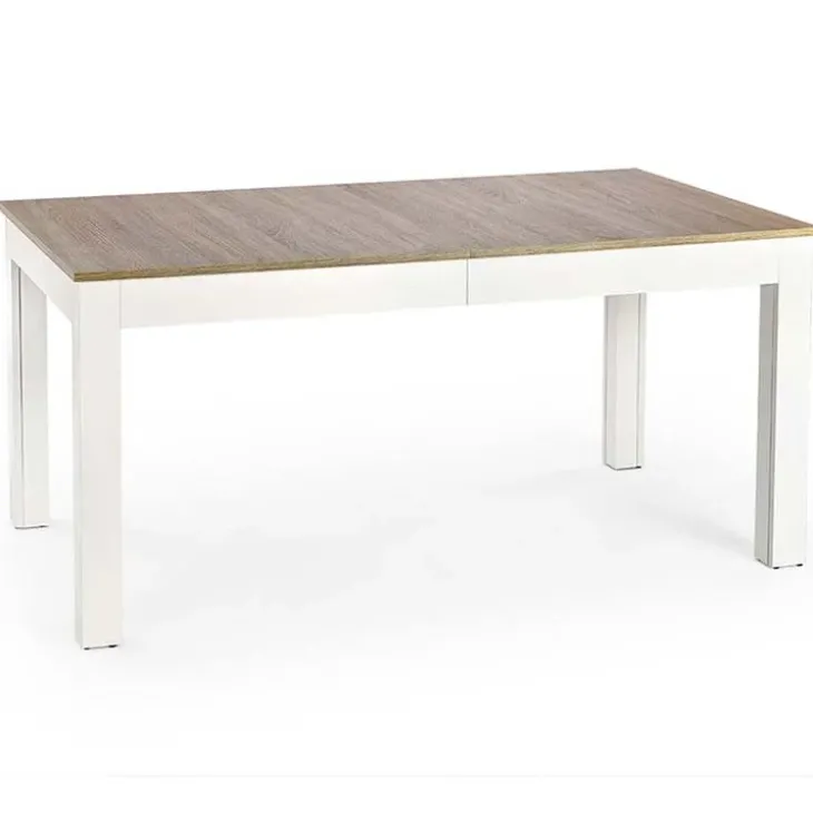 Tavolo 130/170x80cm da pranzo allungabile moderno bianco acciaio Gubbio