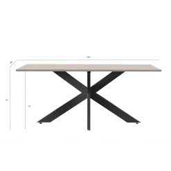 Tavolo 180x90 cm da pranzo beige cashmere nero Sonia