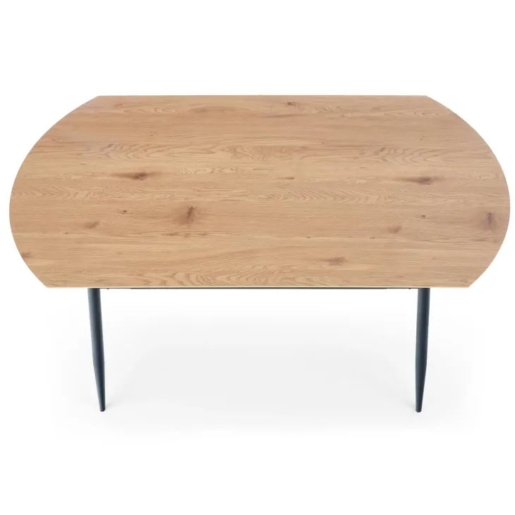 Tavolo 160x90cm da pranzo moderno rovere dorato nero Wilson