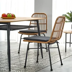 Tavolo 160x90cm da pranzo moderno rovere dorato nero Wilson