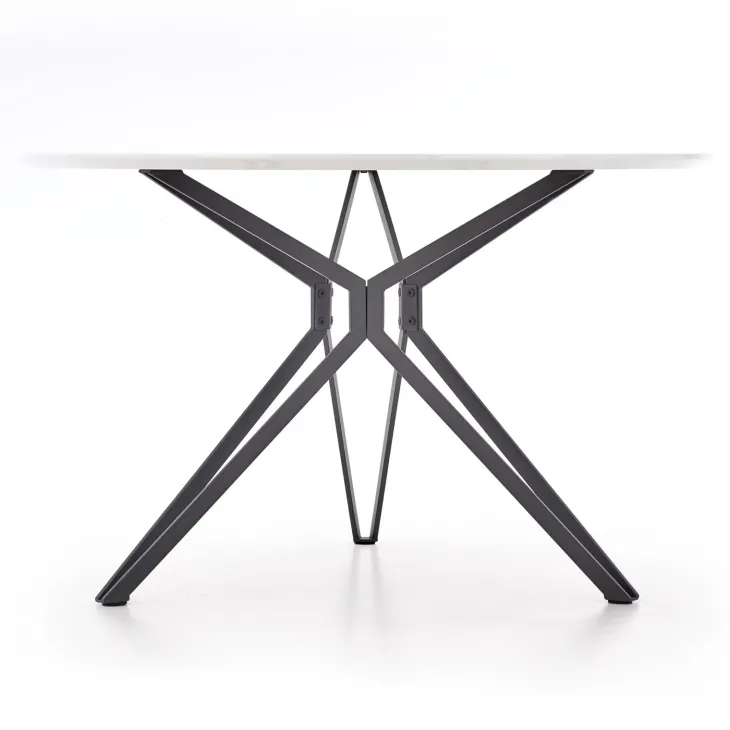 Tavolo 120x120cm da pranzo rotondo bianco nero Margherita Gihome®