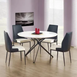 Tavolo 120x120cm da pranzo rotondo bianco nero Margherita Gihome®