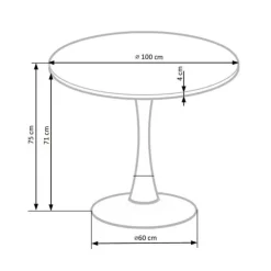Tavolo 100x100cm da pranzo rotondo moderno noce acciaio nero Lukla