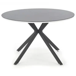 Tavolo 120x120cm da pranzo rotondo moderno vetro nero Anice Gihome®