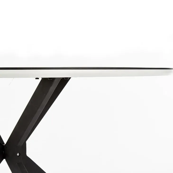 Tavolo 120x120cm da pranzo rotondo moderno vetro nero Anice Gihome®