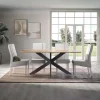 Tavolo 180x90 cm gambe in metallo rovere chiaro Istria