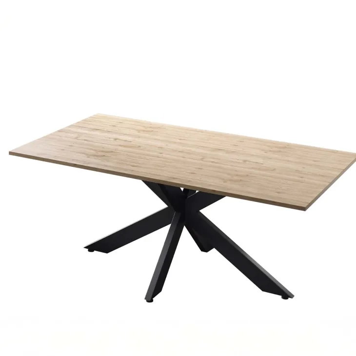 Tavolo 180x90 cm gambe in metallo rovere chiaro Istria