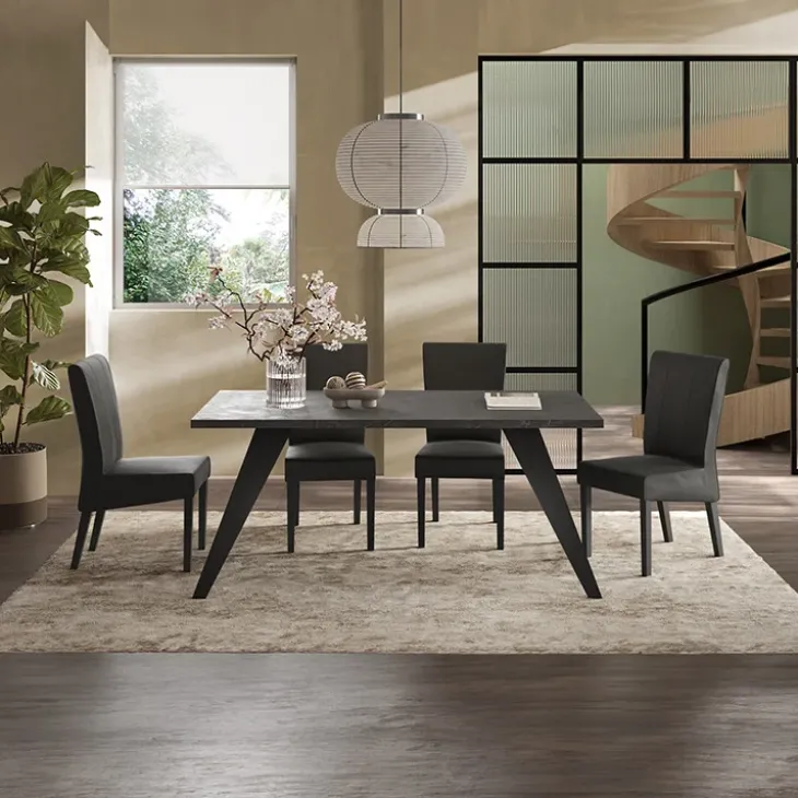 Tavolo 180x90cm grigio scuro gambe in metallo Jonson