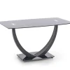 Tavolo 140x80cm in vetro moderno industrial nero Aidan Gihome®