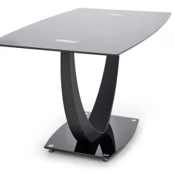Tavolo 140x80cm in vetro moderno industrial nero Aidan Gihome®