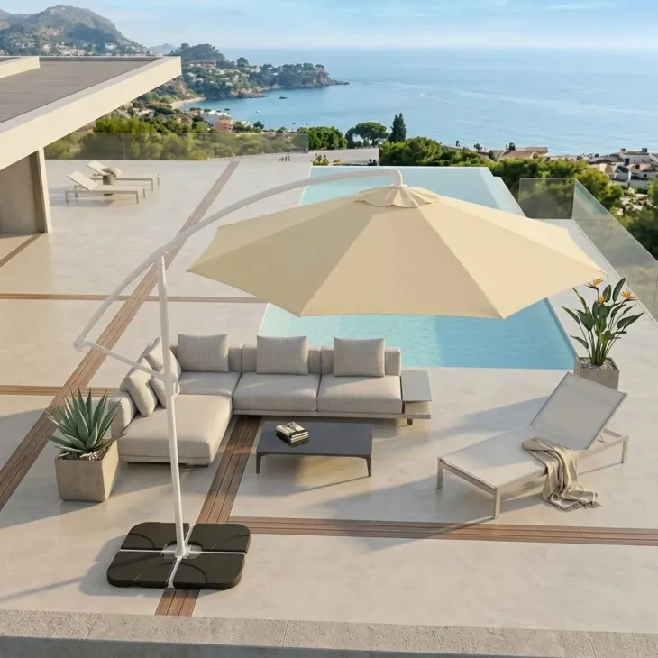 Telo di ricambio rotondo Ø3m ecrù per ombrellone Ibiza