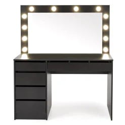 Toeletta da trucco con specchio 120x140cm con LED nero Cherie