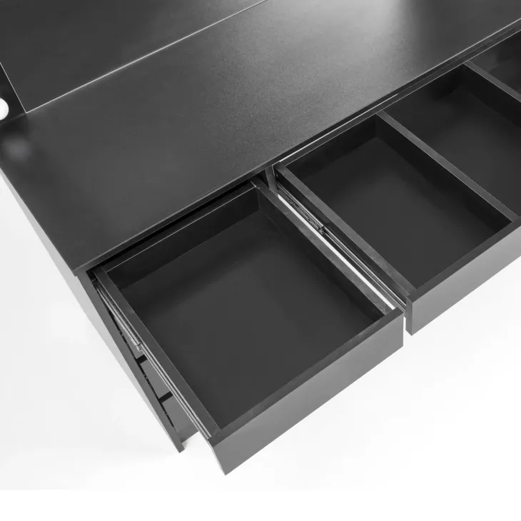 Toeletta da trucco con specchio 120x140cm con LED nero Cherie