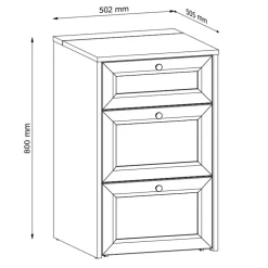 Toeletta da trucco shabby 50x80h cm con seduta richiudibile e specchio bianco Shubo