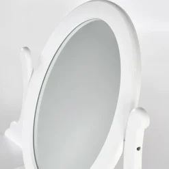 Toeletta da trucco 80x130h cm con specchio e sgabello bianco Lyra