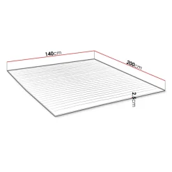 Topper alla francese 140x200cm trapuntato imbottito con elastici bianco Corsica