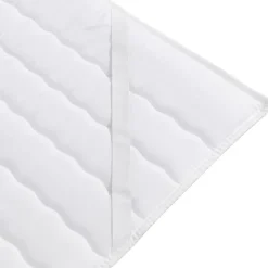 Topper matrimoniale king size 200x200cm trapuntato imbottito con elastici bianco Corsica