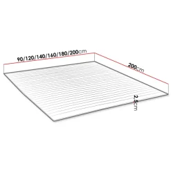 Topper matrimoniale 160x200cm trapuntato imbottito con elastici bianco Corsica