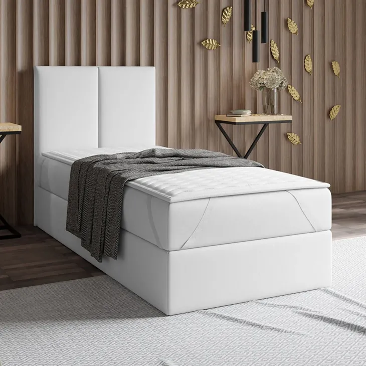 Topper singolo 90x200cm trapuntato imbottito con elastici bianco Corsica
