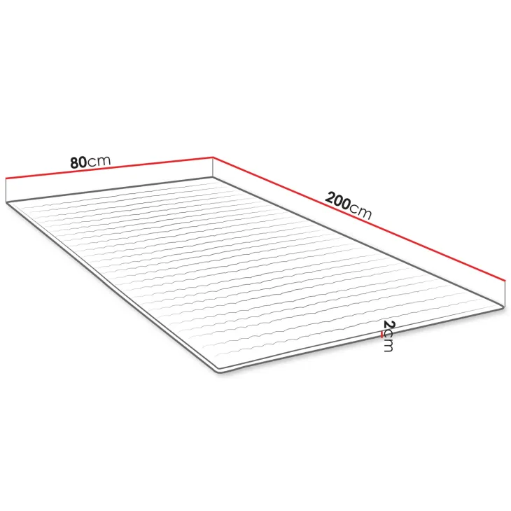 Topper singolo 80x200cm trapuntato imbottito con elastici bianco Corsica