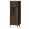 Vetrina alta 60x183h cm 1 anta 2 vani a giorno noce cannettato Gabiot