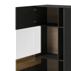 Vetrina bassa 80x139h cm 2 ante sinistra antracite rovere Bahama