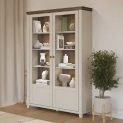 Vetrina soggiorno 126x200h cm 2 ante beige Texel