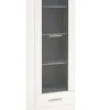 Vetrina 60x200h cm 1 anta 2 cassetti bianco opaco e lucido Viki