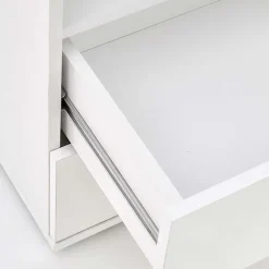 Vetrina 60x200h cm 1 anta 2 cassetti bianco opaco e lucido Viki