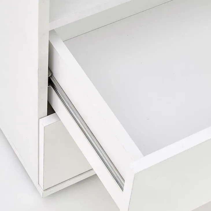 Vetrina 60x200h cm 1 anta 2 cassetti bianco opaco e lucido Viki
