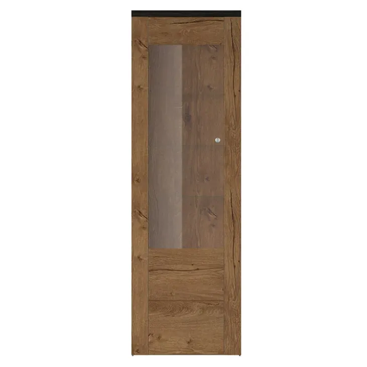 Vetrina 65x206h cm 1 anta moderna quercia rovere grigio Paloma 2