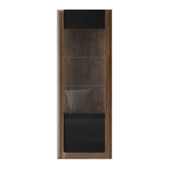 Vetrina 73x200h cm 1 anta 5 ripiani noce nero lucido Jumbo
