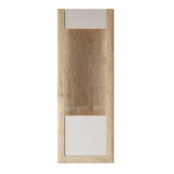 Vetrina 73x200h cm 1 anta 5 ripiani rovere tortora lucido Jumbo