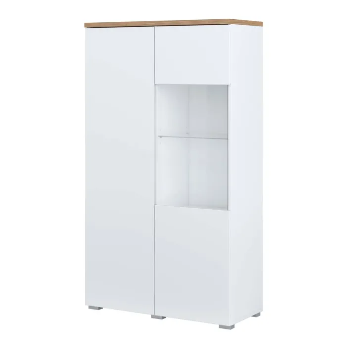 Vetrina 80x140h cm 2 ante bianco rovere Ischia