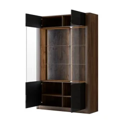 Vetrina 129x200h cm 2 ante noce nero lucido Jumbo
