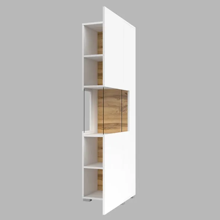 Vetrina 36x140h cm da parete bianco rovere Fusion