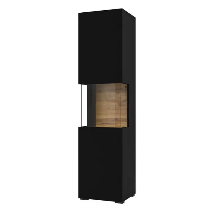 Vetrina 36x140h cm da parete nero rovere Fusion